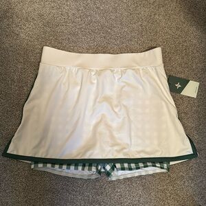 Tuckernuck Cream and Green Mini Skirt